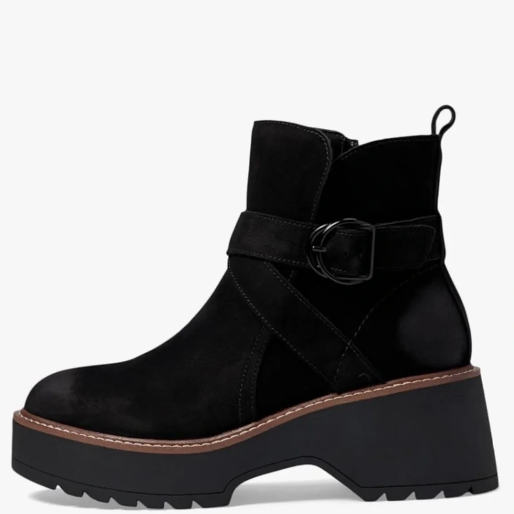 BLONDO GIOVANNI WATERPROOF PLATFORM BOOTS BLACK NEW 8.5